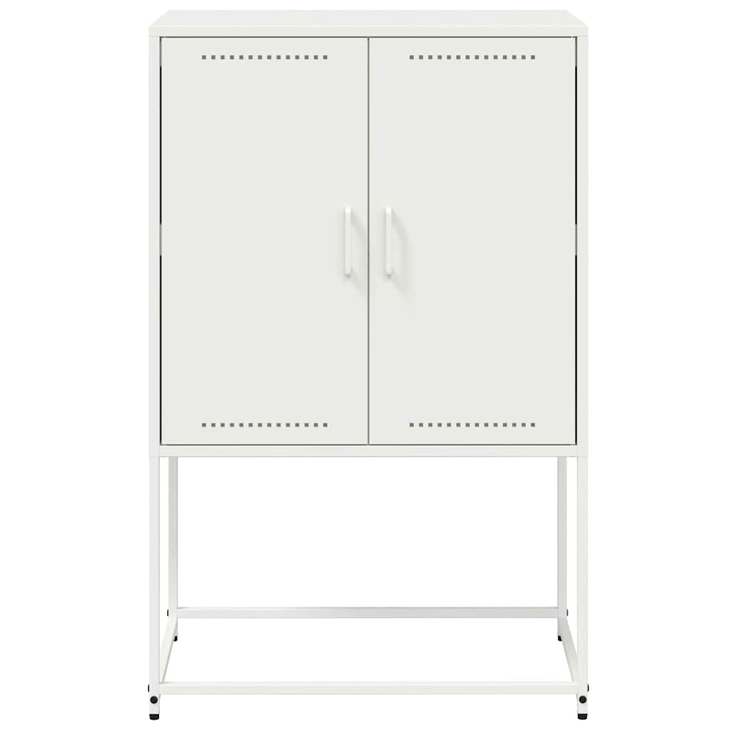 Visoka komoda bijela 68,5 x 38,5 x 107 cm čelična