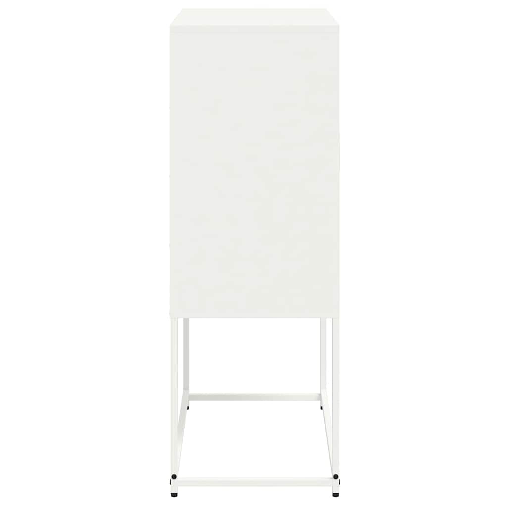 Visoka komoda bijela 68,5 x 38,5 x 107 cm čelična