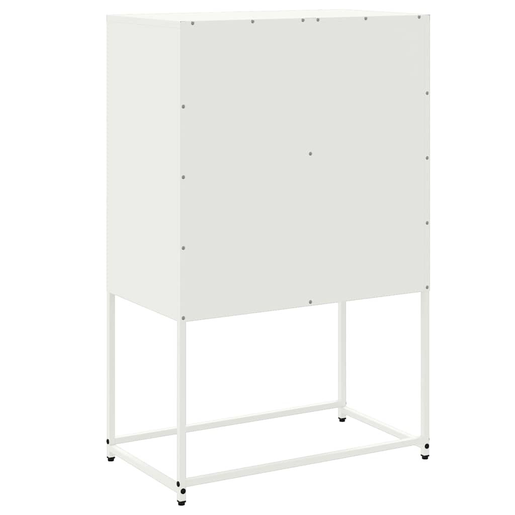 Visoka komoda bijela 68,5 x 38,5 x 107 cm čelična