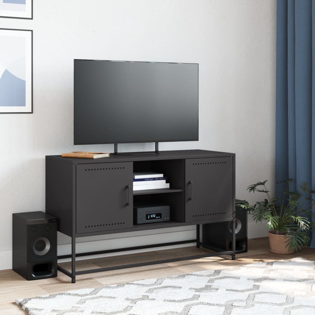 TV ormarić crni 100,5x39x60,5 cm čelični