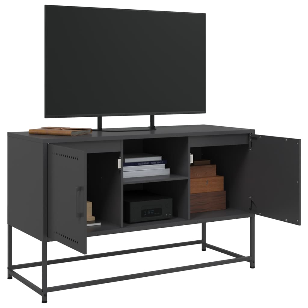 TV ormarić crni 100,5x39x60,5 cm čelični