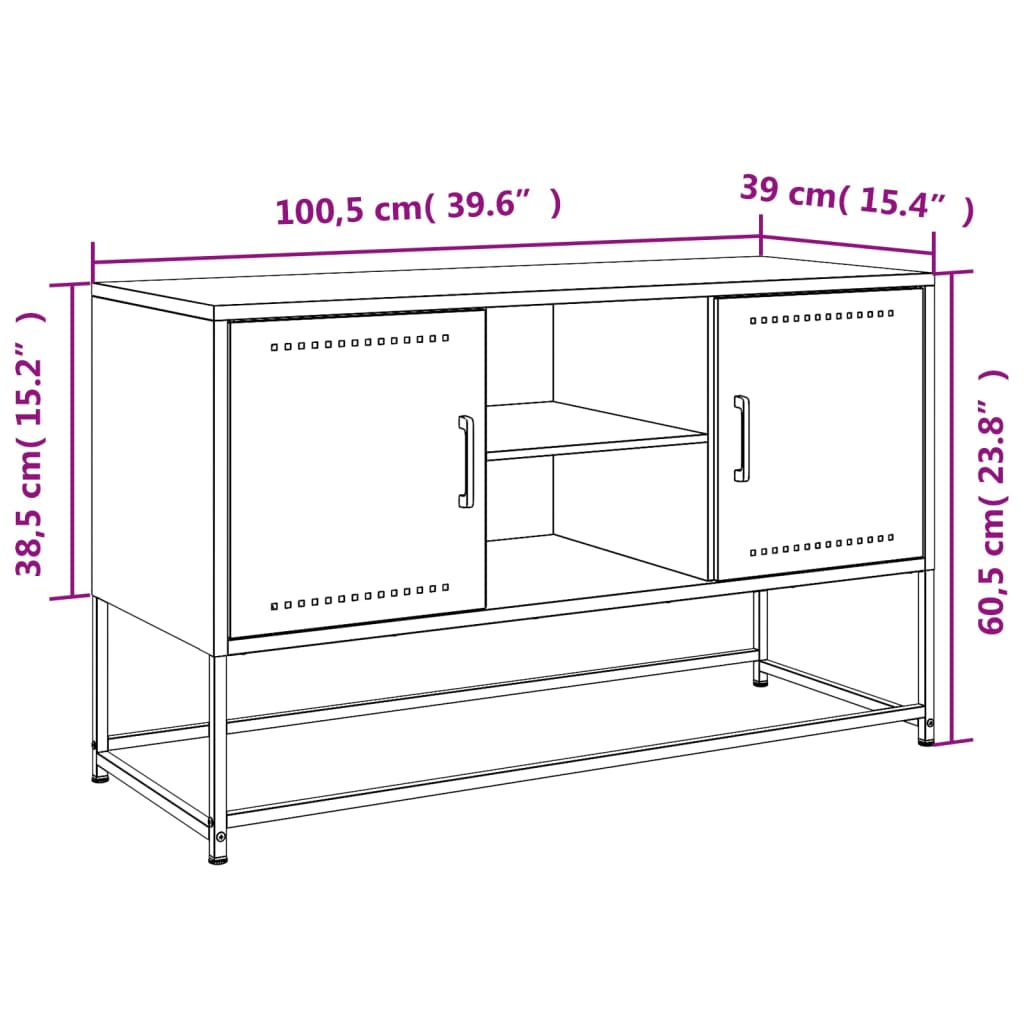 TV ormarić ružičasti 100,5x39x60,5 cm čelični
