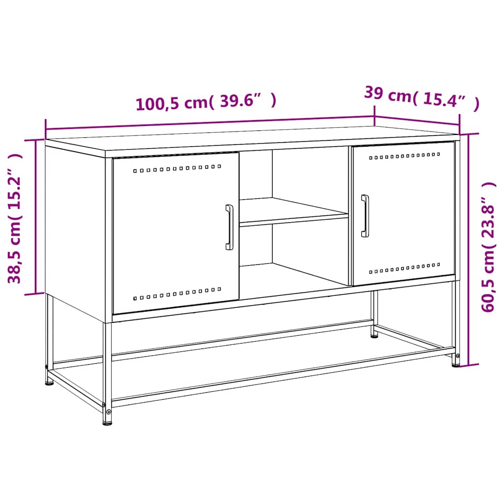 TV ormarić bijeli 100,5 x 39 x 60,5 cm čelični