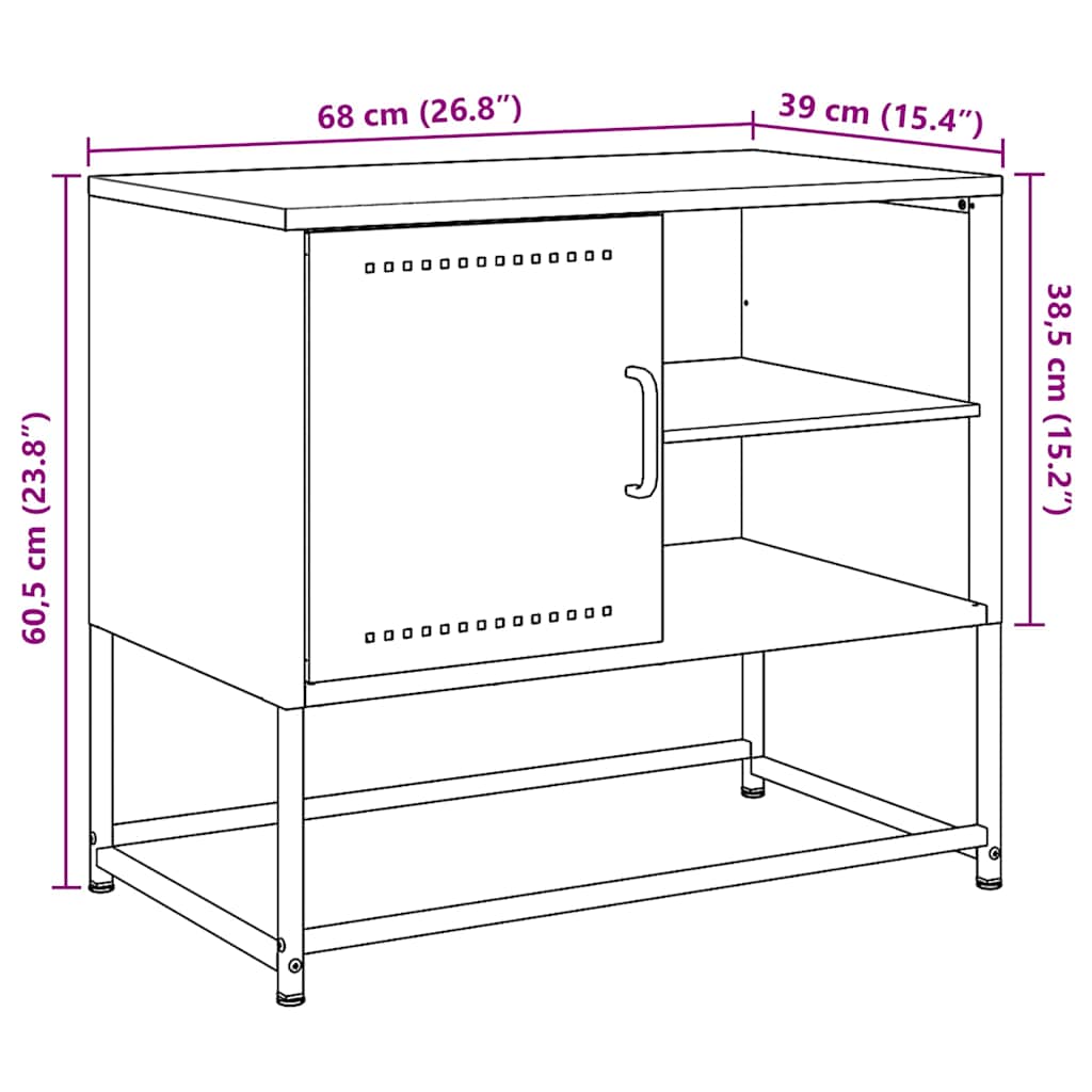 TV ormarić crni 68x39x60,5 cm čelični