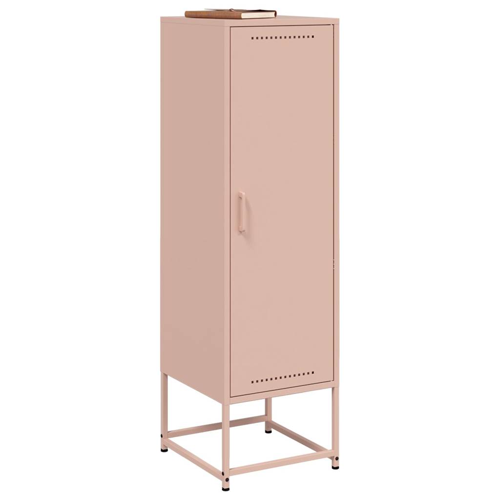 Visoka komoda ružičasta 36x39x123 cm čelična