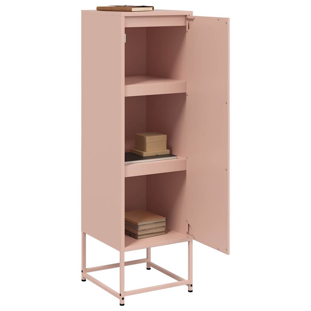 Visoka komoda ružičasta 36x39x123 cm čelična