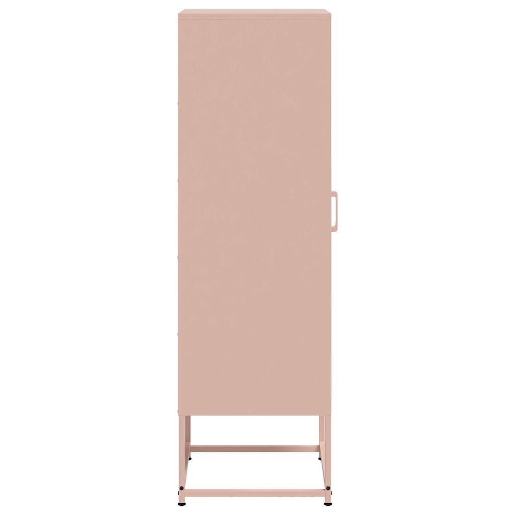 Visoka komoda ružičasta 36x39x123 cm čelična