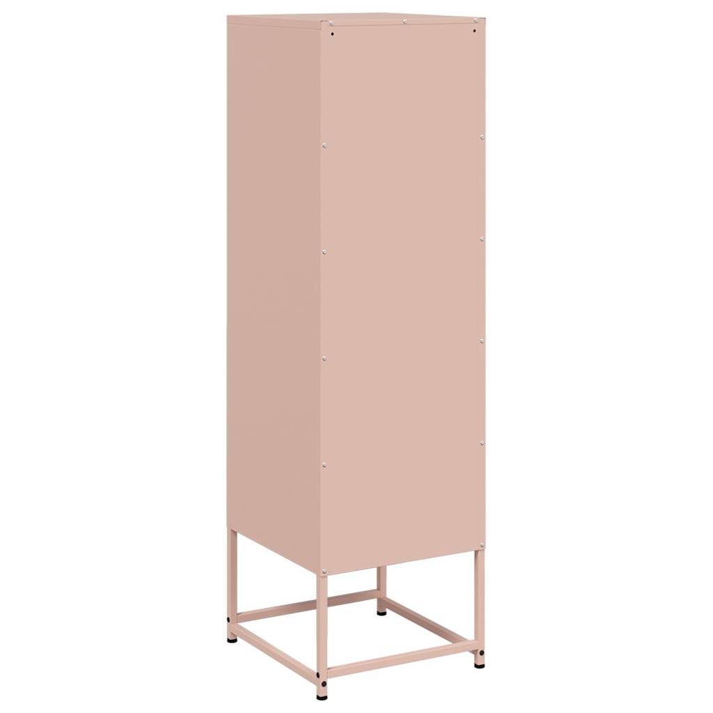 Visoka komoda ružičasta 36x39x123 cm čelična