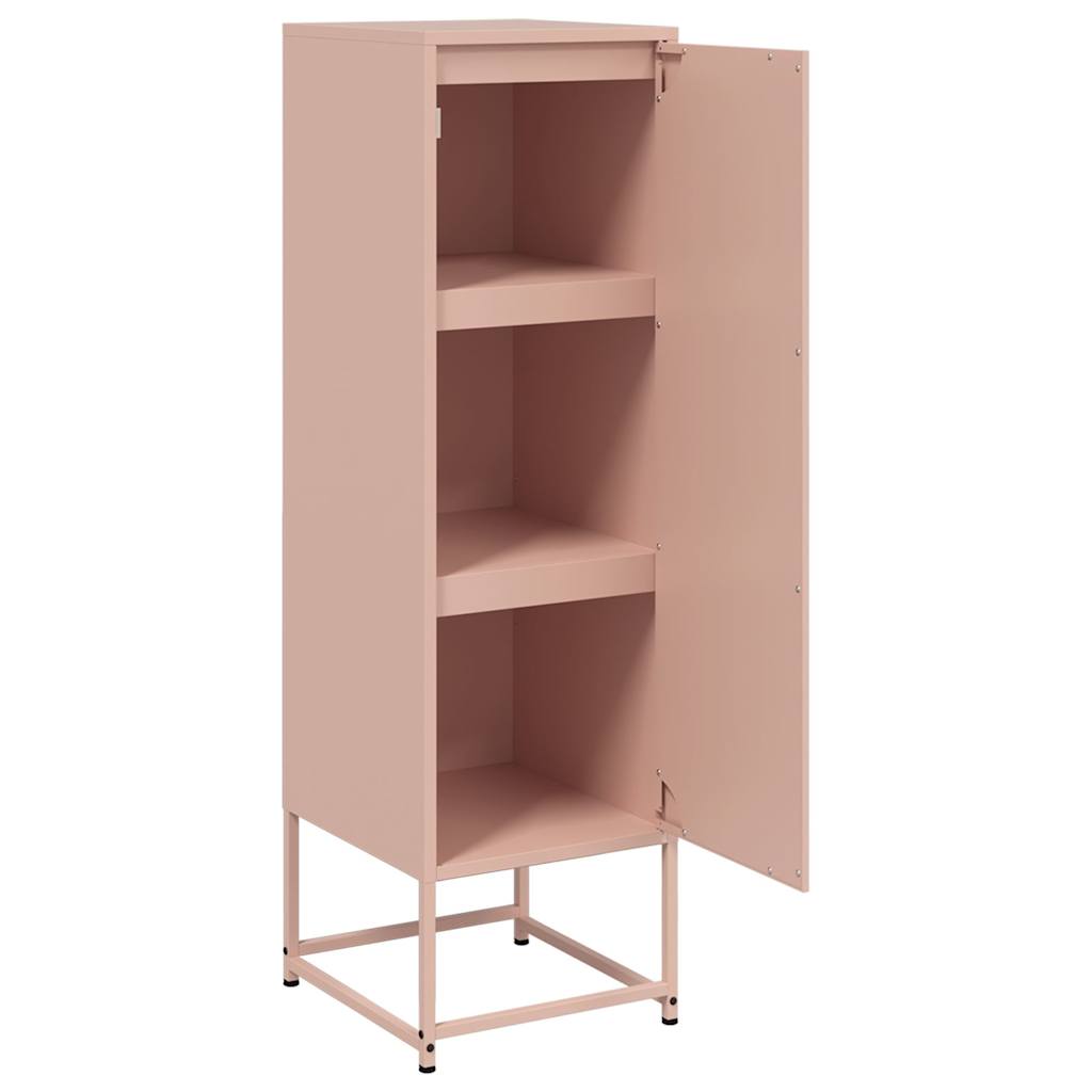 Visoka komoda ružičasta 36x39x123 cm čelična