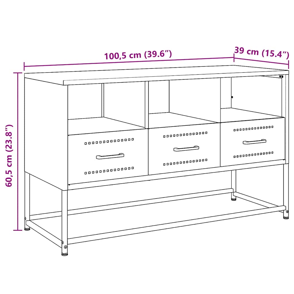 TV ormarić boja senfa 100,5 x 39 x 60,5 cm čelični