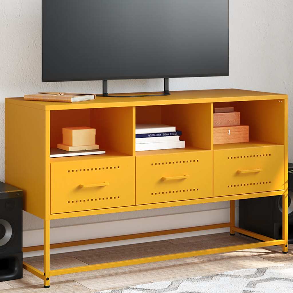 TV ormarić boja senfa 100,5 x 39 x 60,5 cm čelični