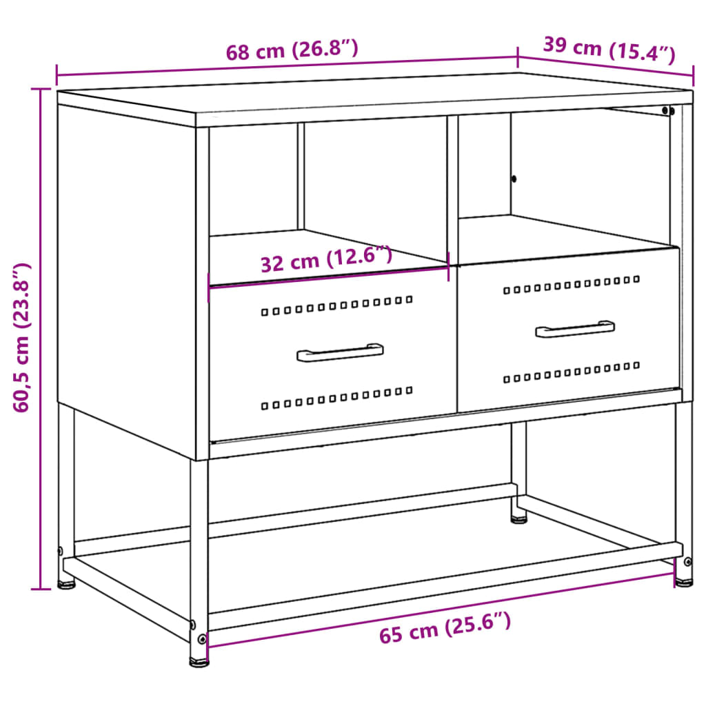 TV ormarić crni 68x39x60,5 cm bijeli