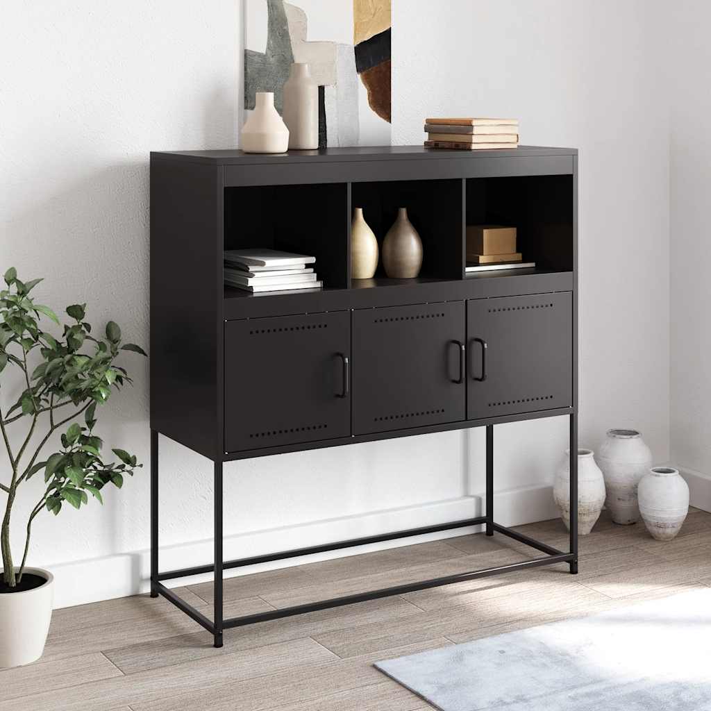 Komoda crna 100,5 x 39 x 107 cm od čelika
