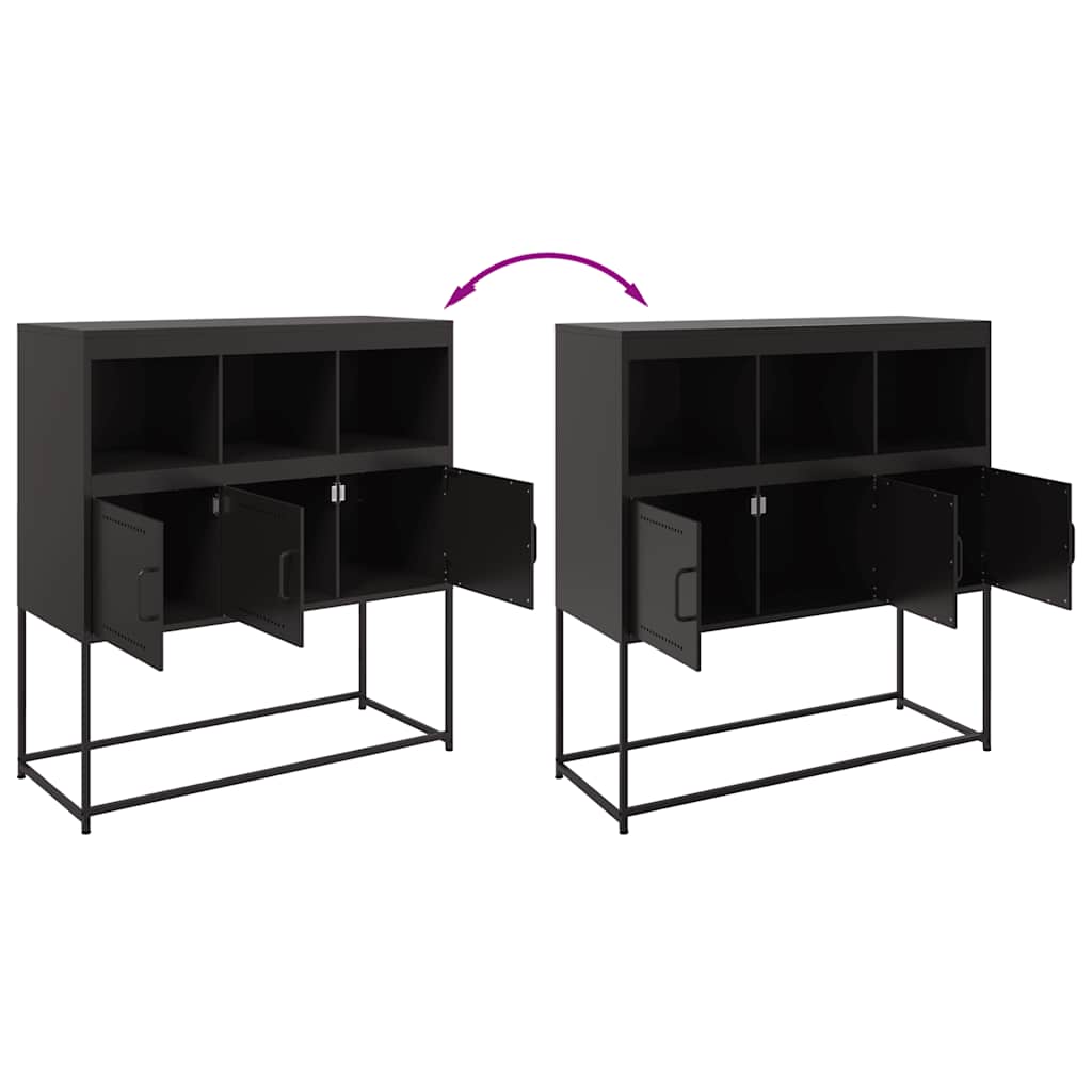 Komoda crna 100,5 x 39 x 107 cm od čelika