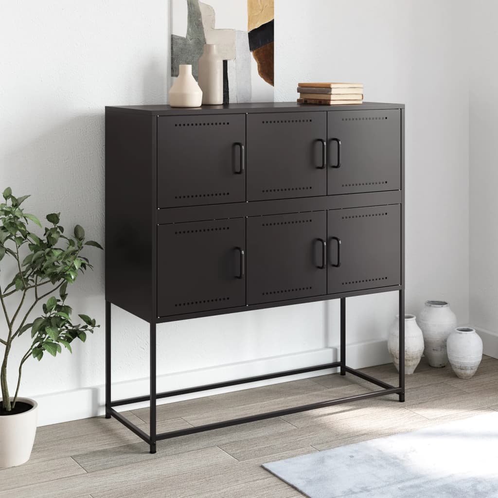 Komoda crna 100,5 x 39 x 107 cm od čelika