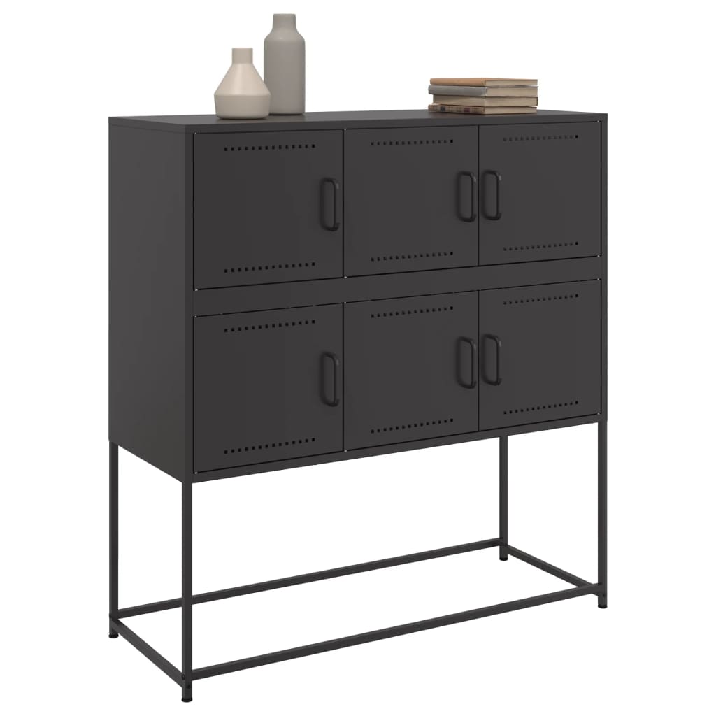 Komoda crna 100,5 x 39 x 107 cm od čelika