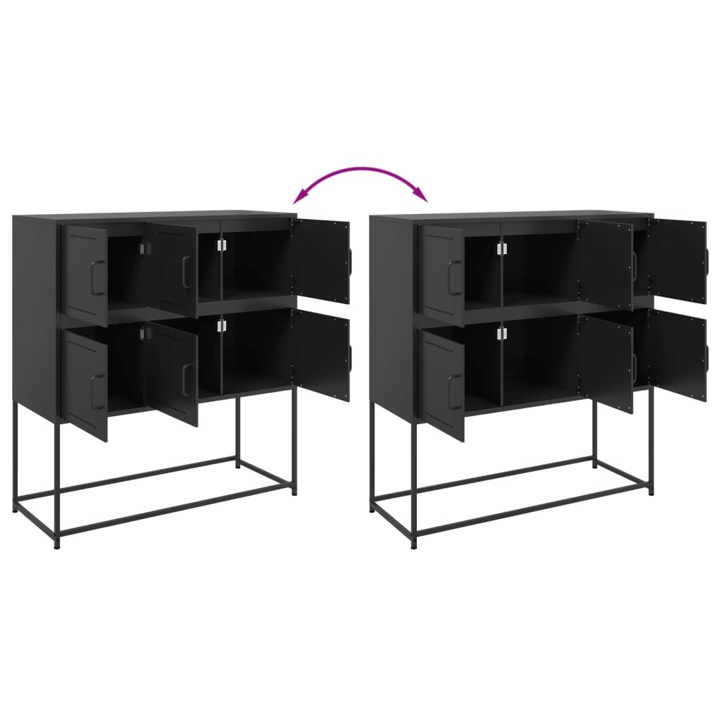 Komoda crna 100,5 x 39 x 107 cm od čelika