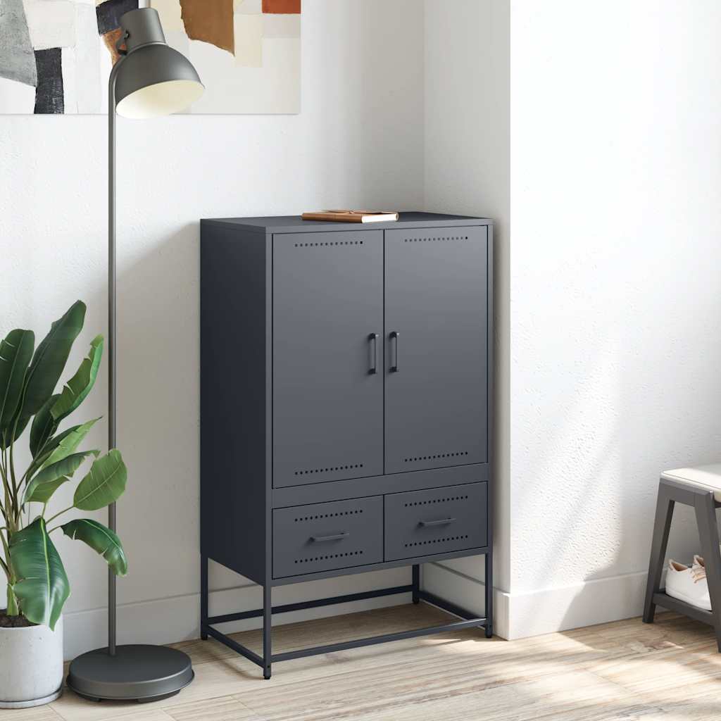 Visoka komoda antracit 68x39x111,5 cm od čelika