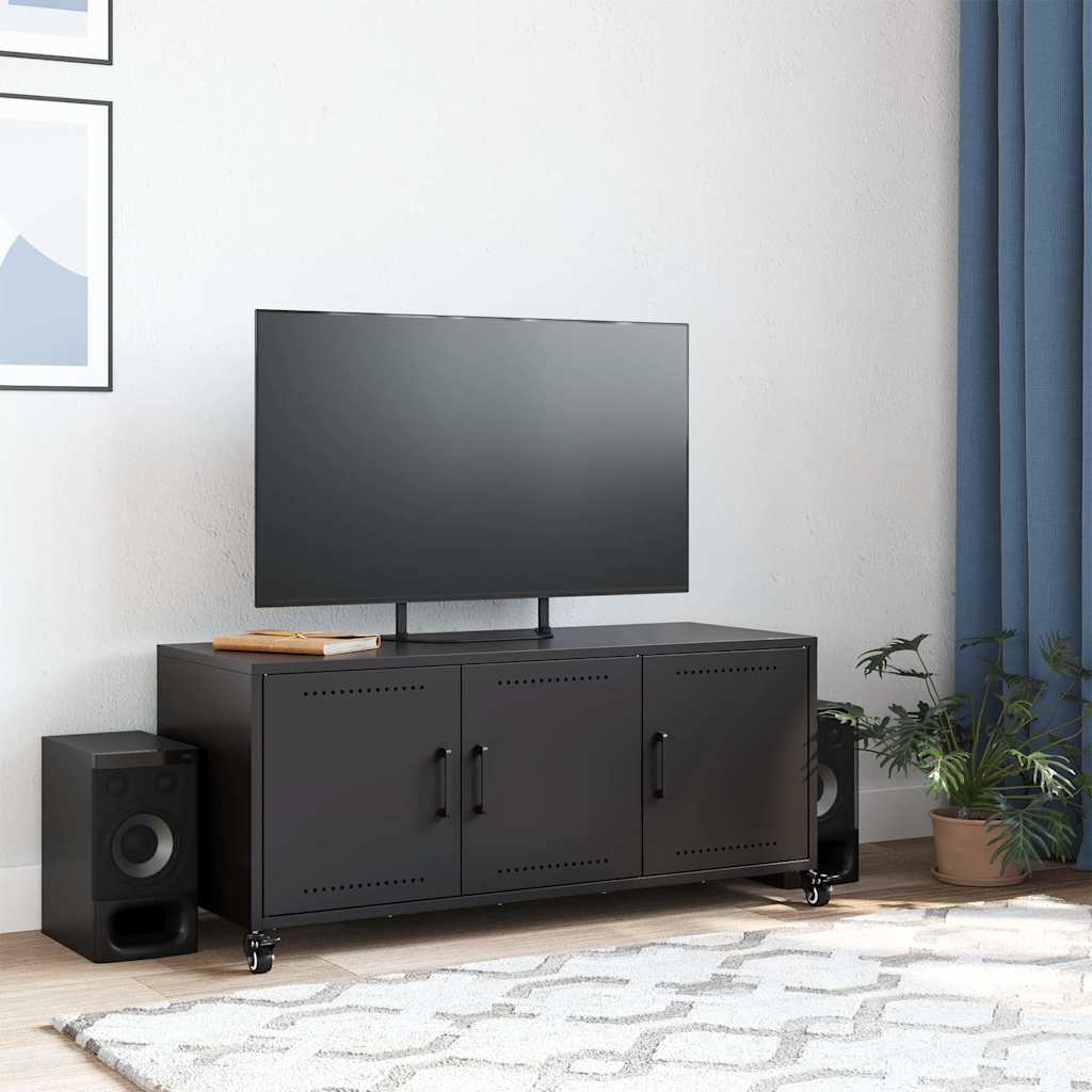 TV ormarić crni 100,5x39x43,5 cm čelik
