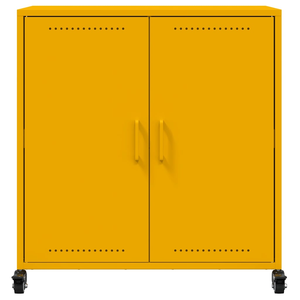 Komoda boja senfa 68x39x72 cm čelični