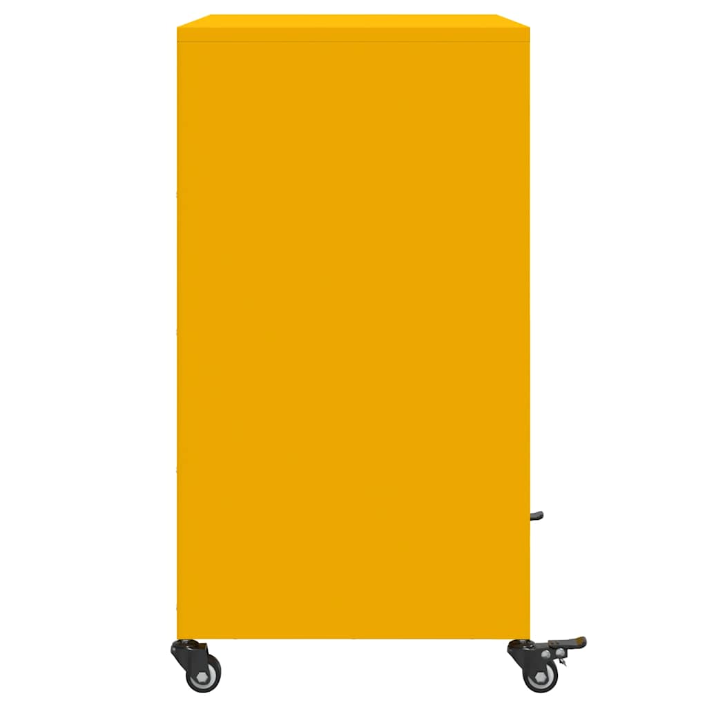 Komoda boja senfa 68x39x72 cm čelični