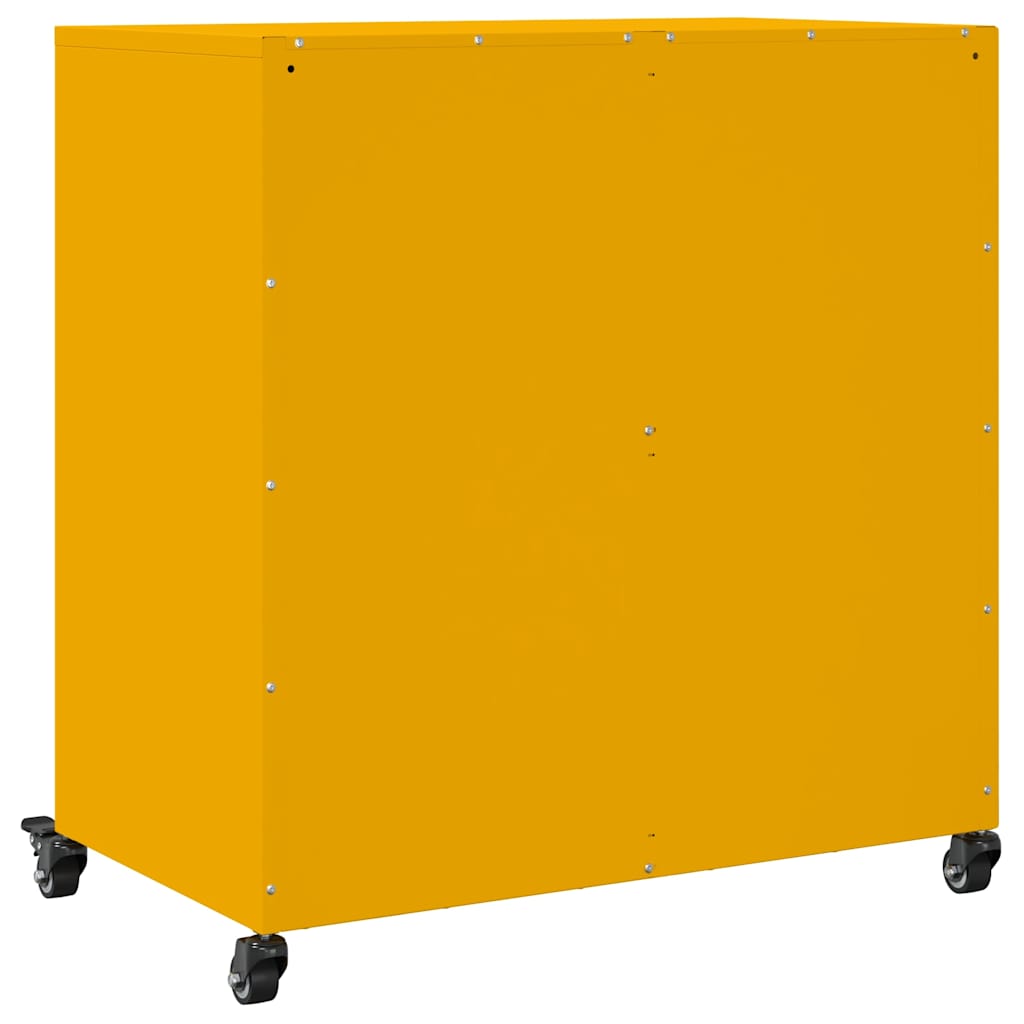 Komoda boja senfa 68x39x72 cm čelični