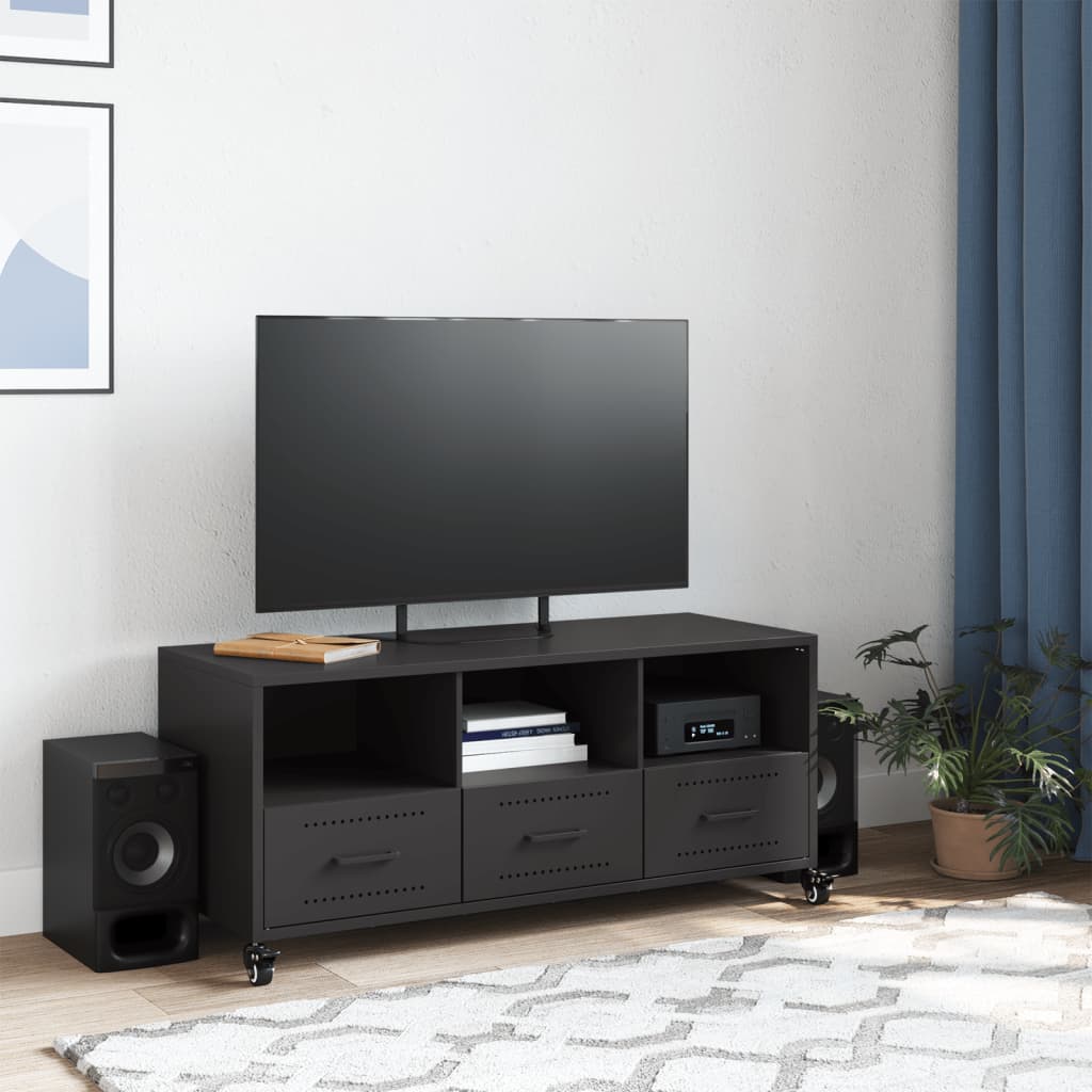TV ormarić crni 100,5x39x43,5 cm čelik