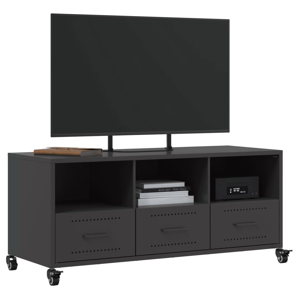 TV ormarić crni 100,5x39x43,5 cm čelik