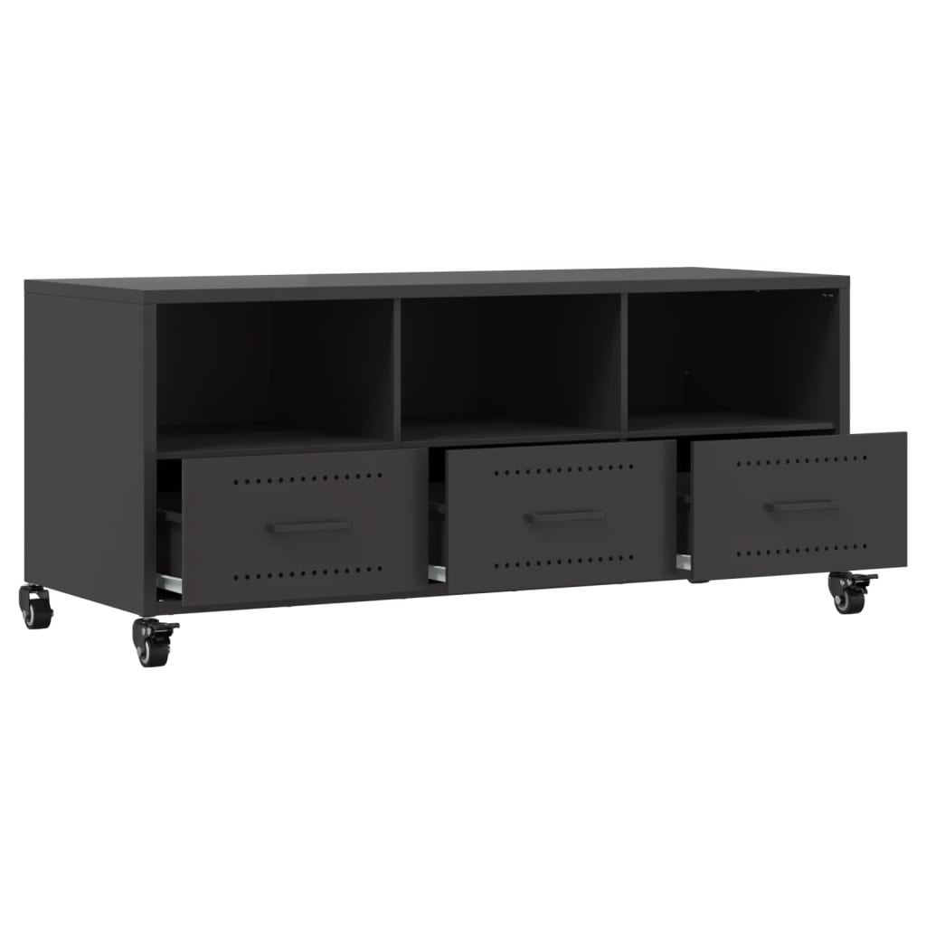 TV ormarić crni 100,5x39x43,5 cm čelik