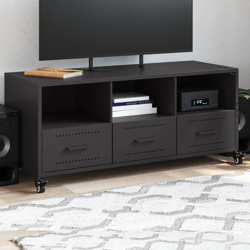 TV ormarić crni 100,5x39x43,5 cm čelik