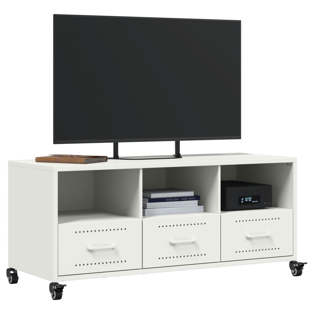 TV ormarić bijeli 100,5 x 39 x 43,5 cm čelik