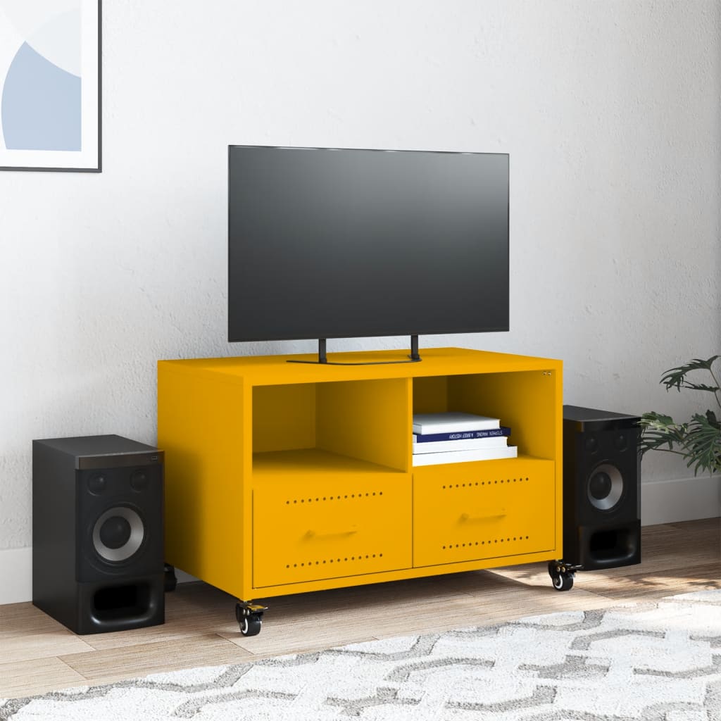 TV ormarić boja senfa 68x39x43,5 cm čelični