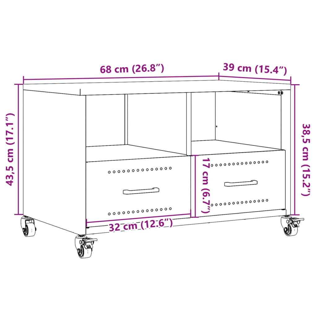 TV ormarić boja senfa 68x39x43,5 cm čelični