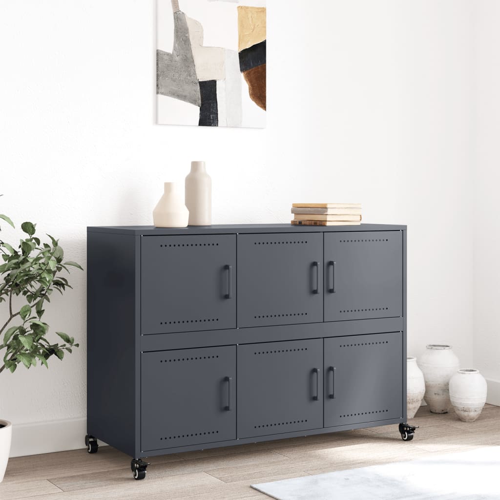 Komoda antracit 100,5x39x72 cm od čelika