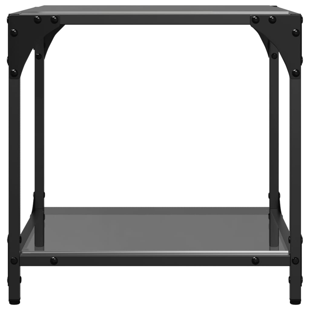 Stolići za kavu s crnim staklenim vrhom 2 kom 40x40x40 cm čelik