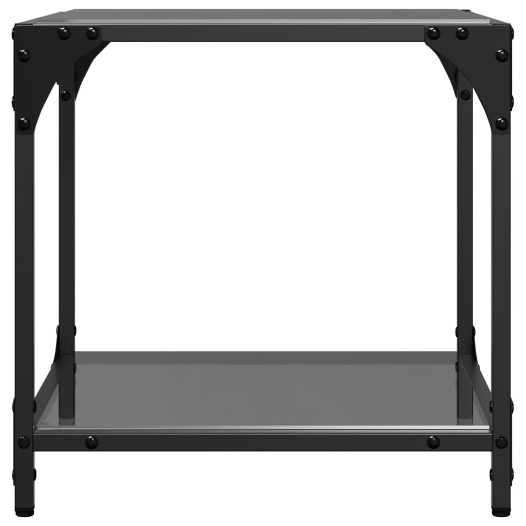 Stolići za kavu s crnim staklenim vrhom 2 kom 40x40x40 cm čelik
