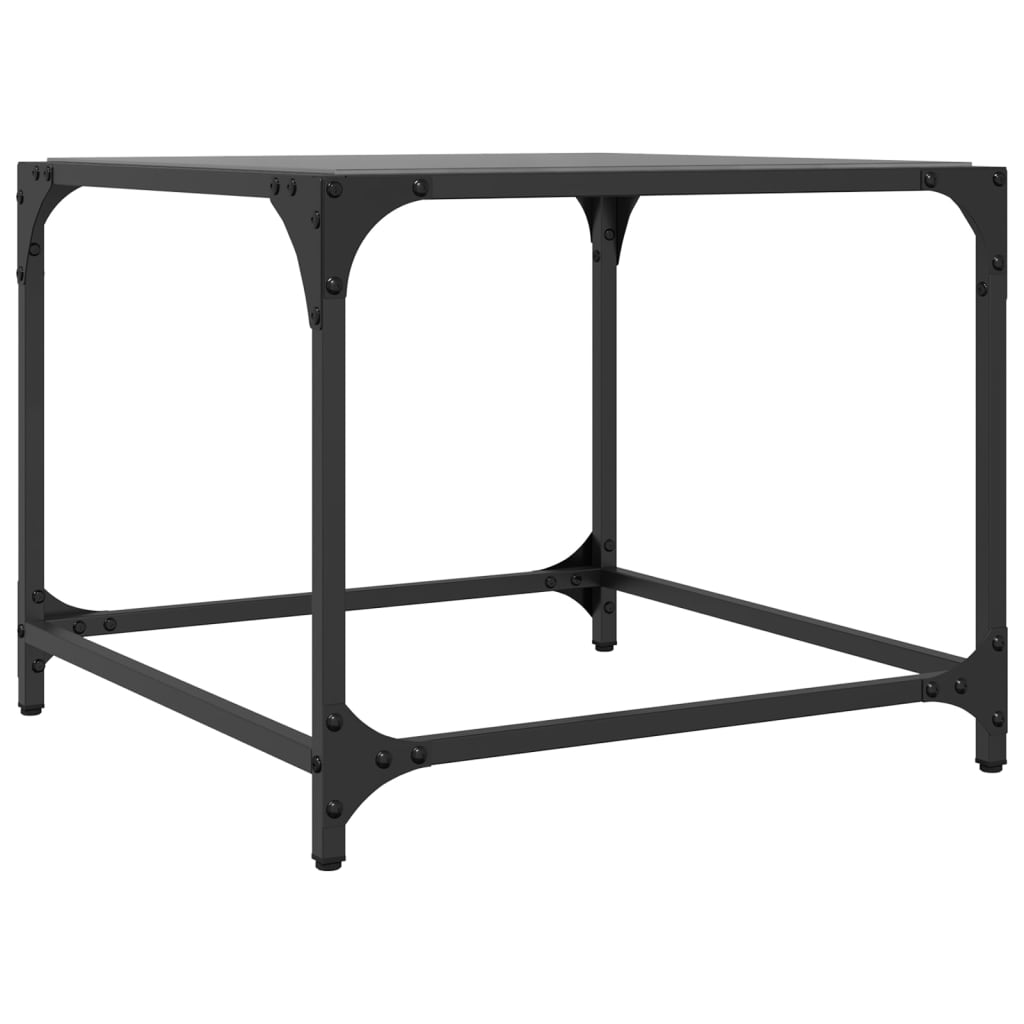 Stolići za kavu s crnim staklenim vrhom 2 kom 50x50x40 cm čelik