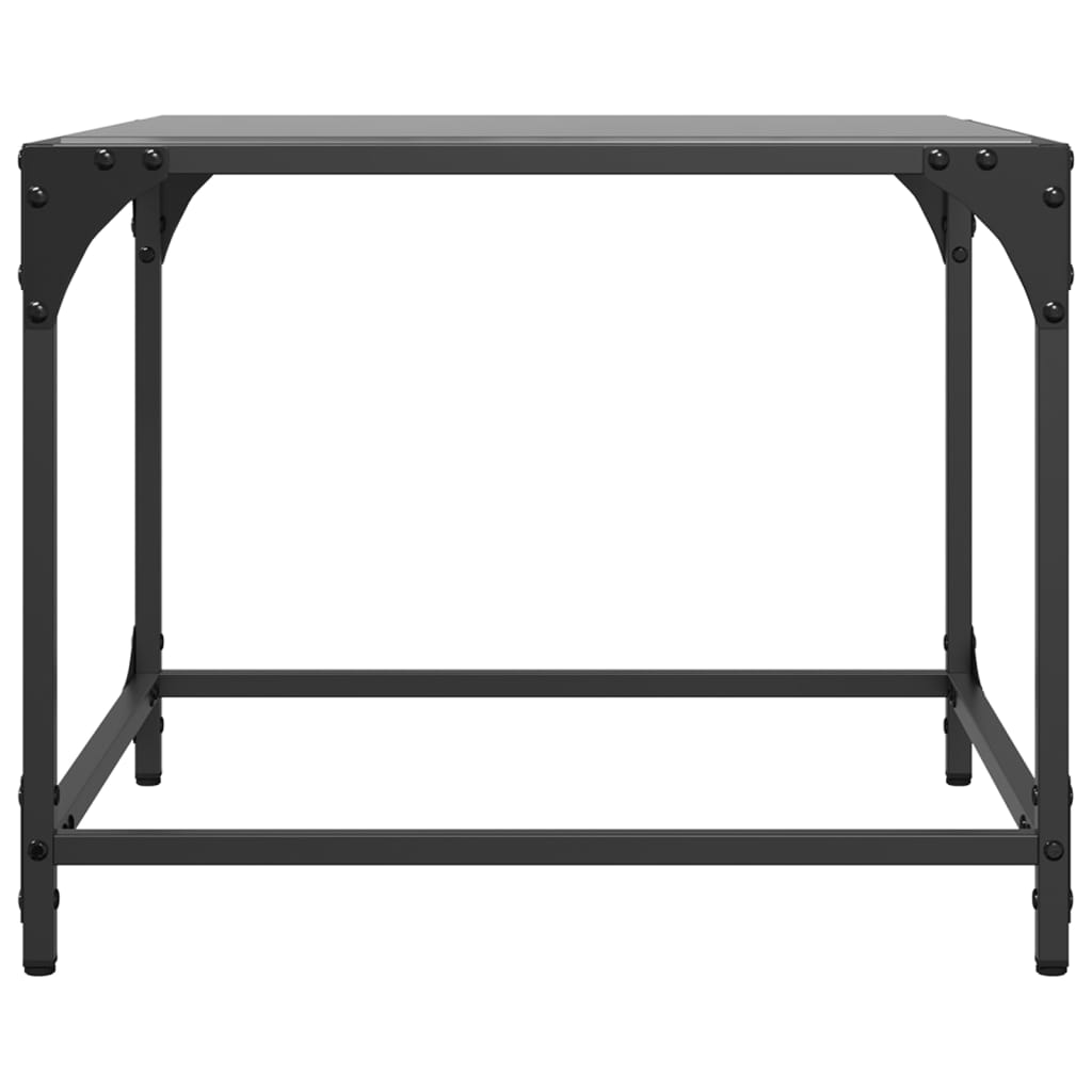 Stolići za kavu s crnim staklenim vrhom 2 kom 50x50x40 cm čelik