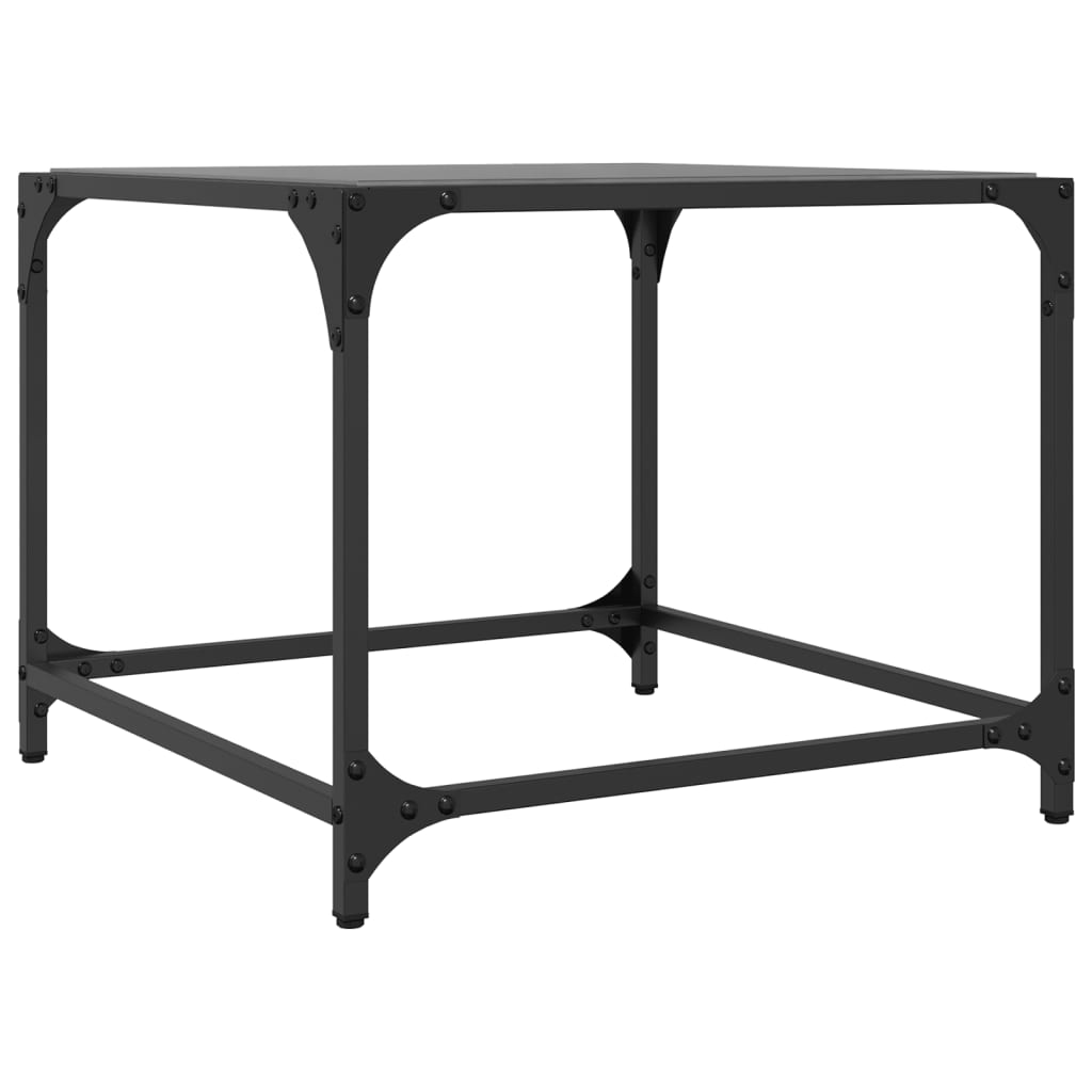 Stolići za kavu s crnim staklenim vrhom 2 kom 50x50x40 cm čelik