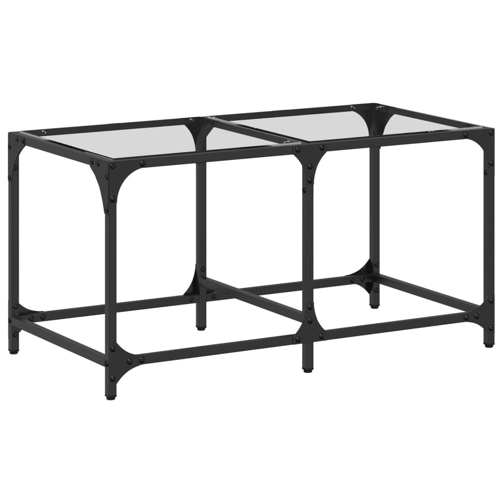 Stolić s prozirnom staklenom površinom 78,5x40x40 cm čelik