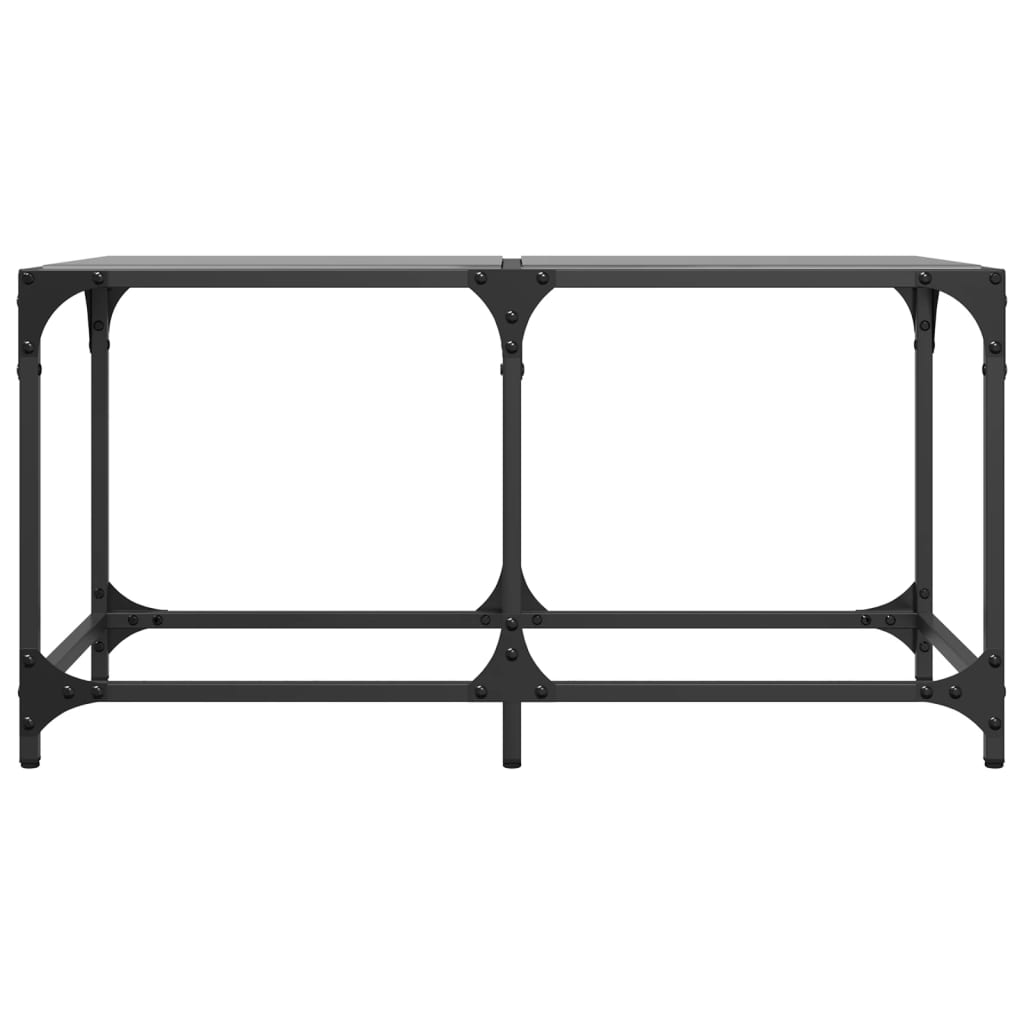 Stolić za kavu s crnom staklenom površinom 78,5x40x40 cm čelik