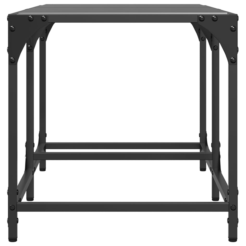 Stolić za kavu s crnom staklenom površinom 78,5x40x40 cm čelik