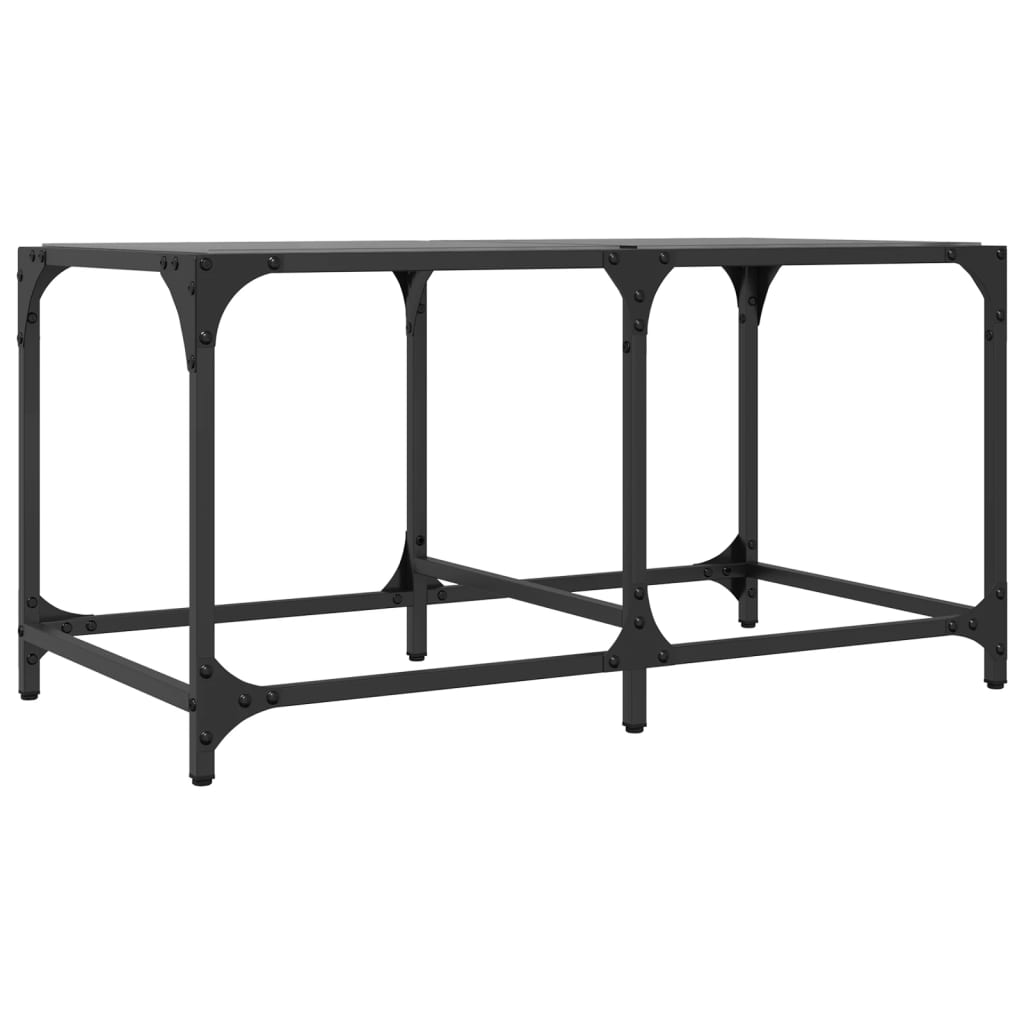 Stolić za kavu s crnom staklenom površinom 78,5x40x40 cm čelik