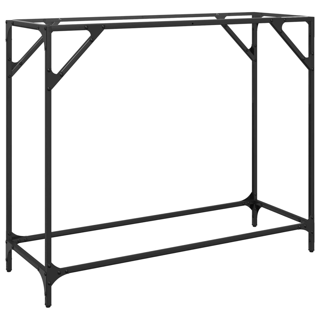 Stolić s prozirnom staklenom površinom 98x35x81 cm čelik