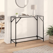 Stolić s prozirnom staklenom površinom 98x35x81 cm čelik