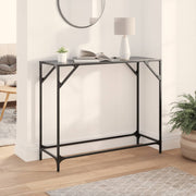 Konzolni stol s crnom staklenom površinom 98x35x81 cm čelični