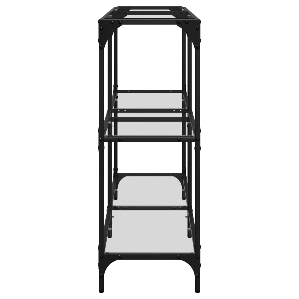 Stolić s prozirnom staklenom površinom 118,5x30x81 cm čelik