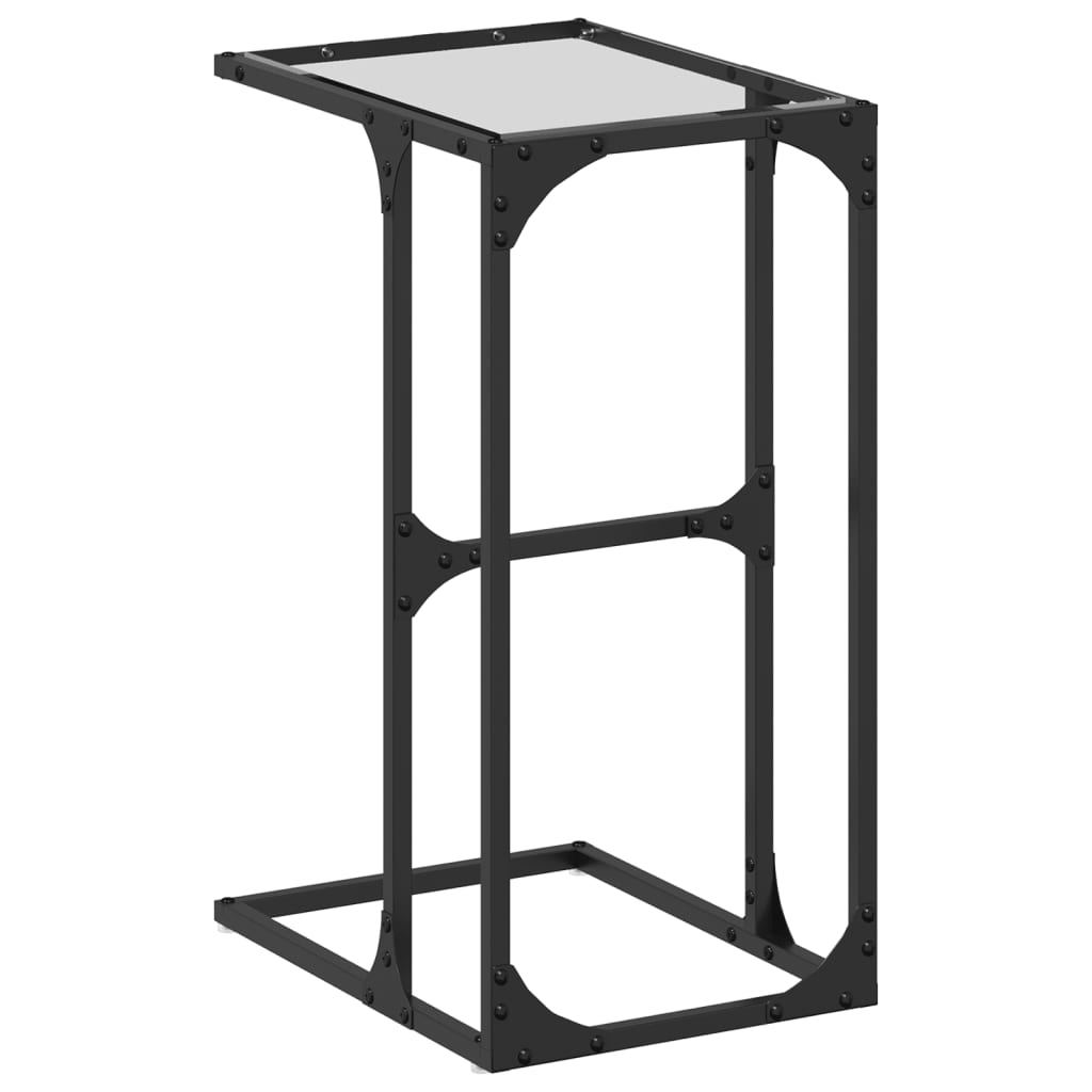 Bočni stolić s prozirnim staklom 40 x 30 x 61,5 cm čelični