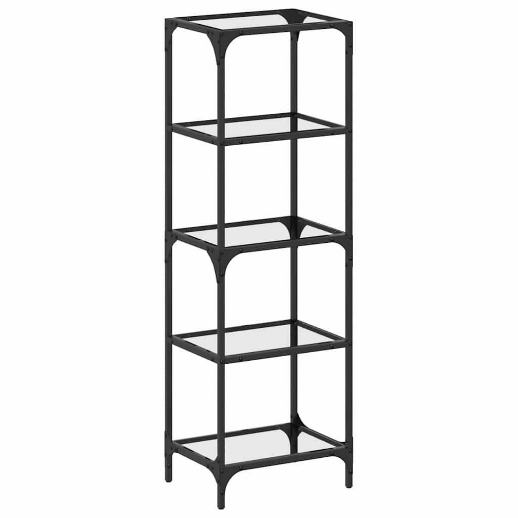 Stalak za pohranu sa staklenim vrhom crni 40x30x123 cm čelični