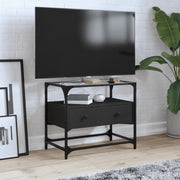 TV ormarić sa staklenom površinom crni 60 x 35 x 51 cm drveni